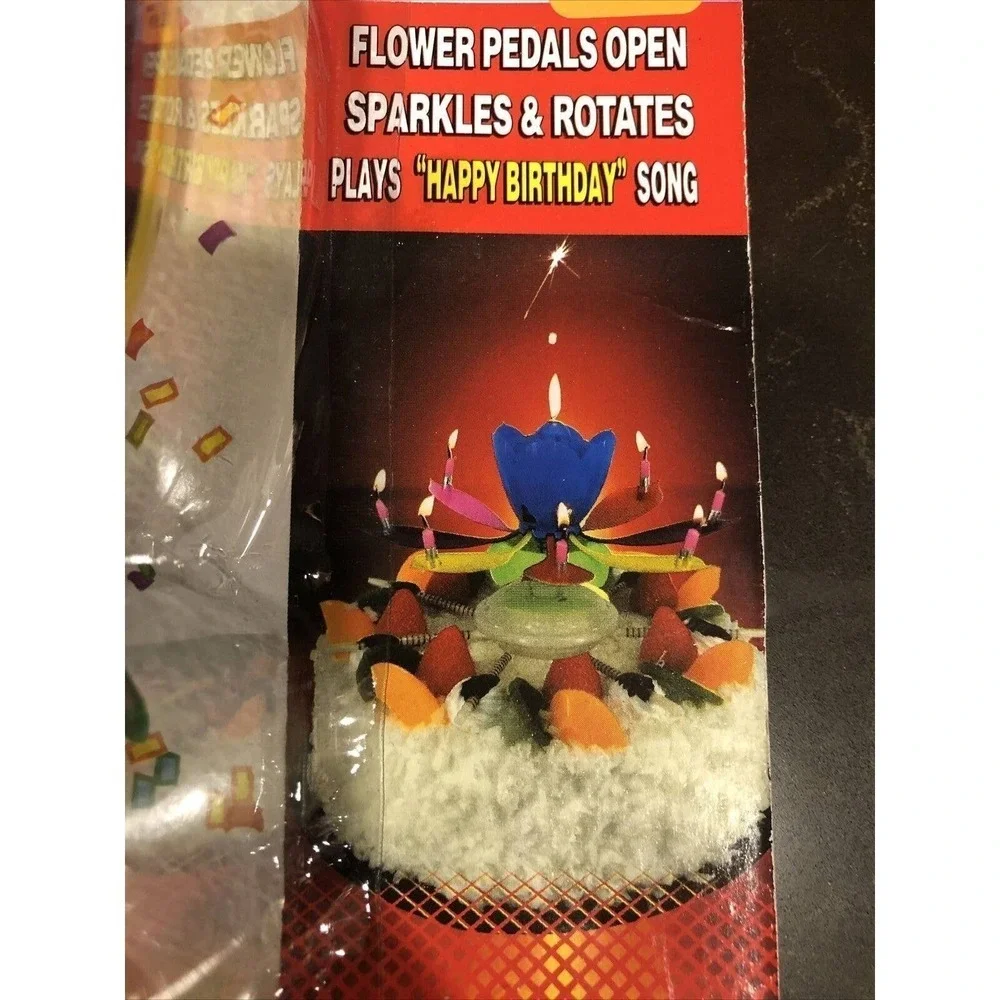 Vtg‎ Happy Birthday Candle Musical The Most Amazing Flowering Cake Topper Party